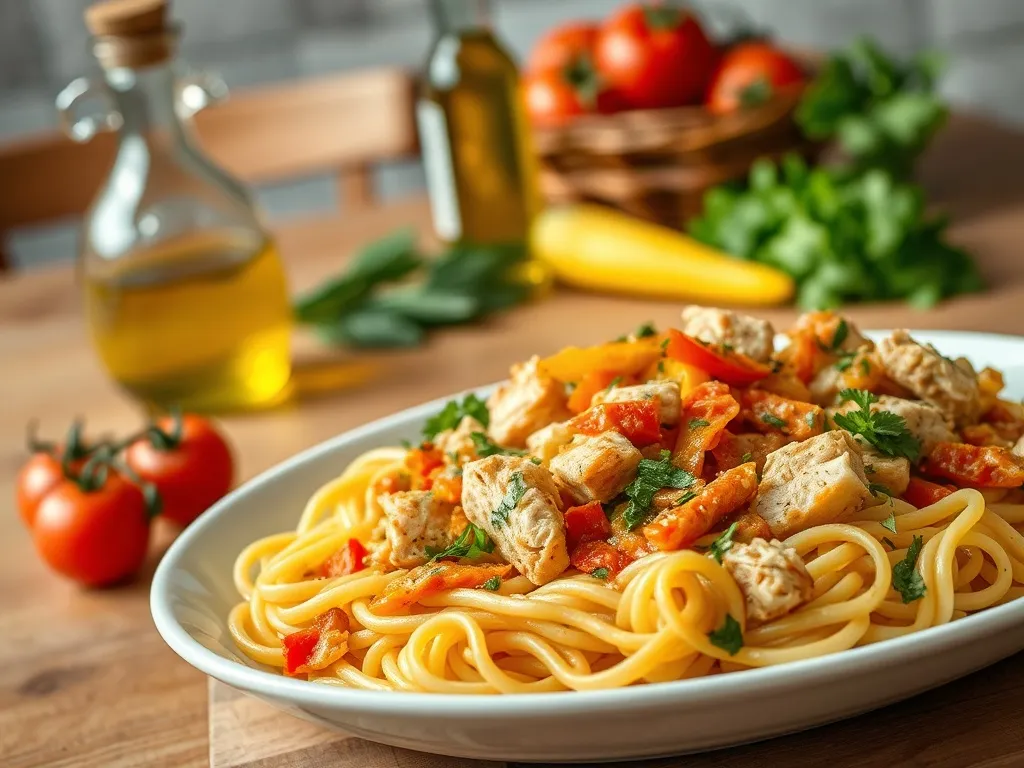 Prosty przepis na makaron z kurczakiem i warzywami – smaczny obiad!